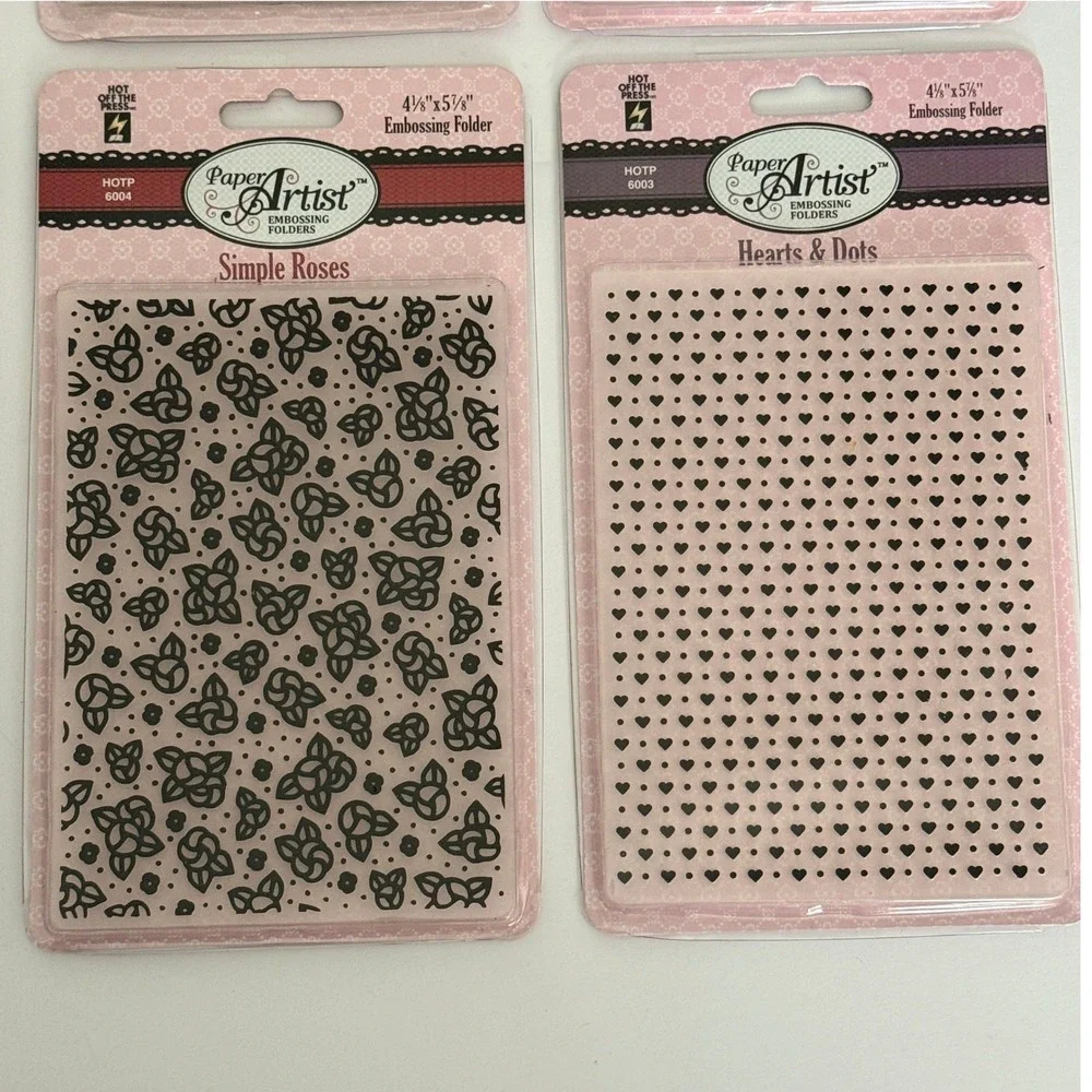 Lot of 8 Paper Artist Embossing Folders Hot Off The Press Card‎ Making Craft